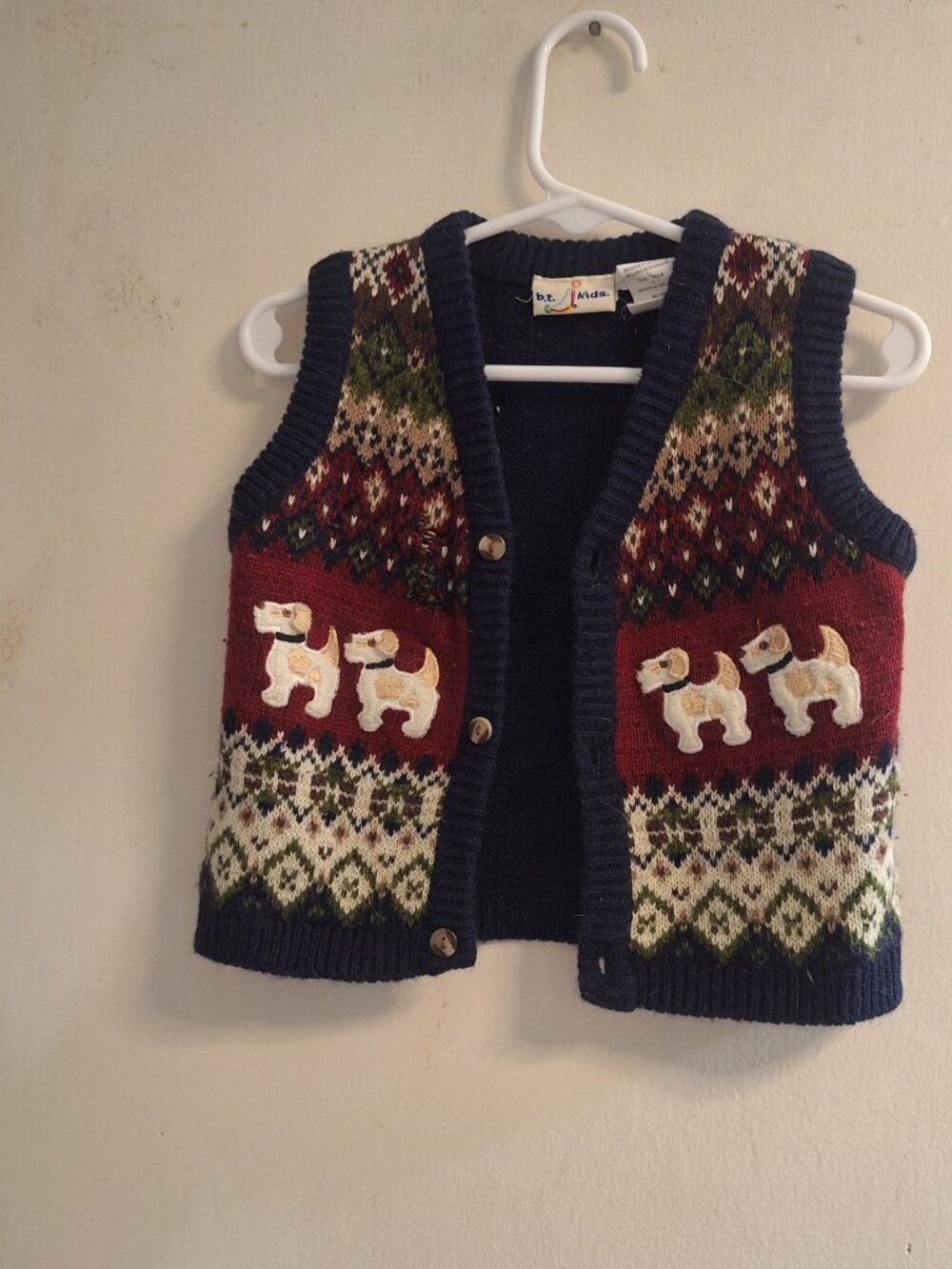 dog button down sweater vest